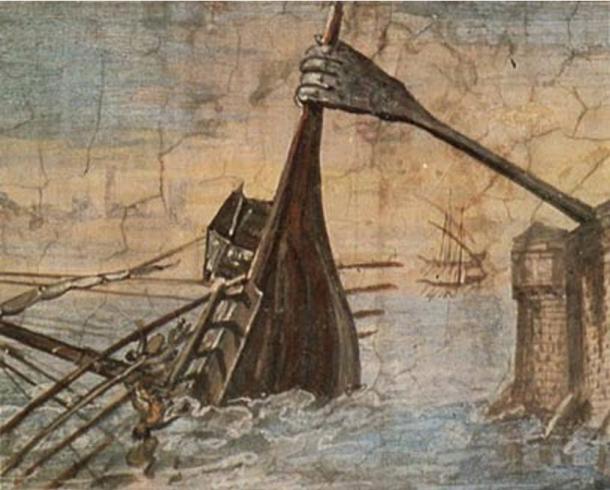 The Archimedes Claw lifting a ship (1599), Giulio Parigi