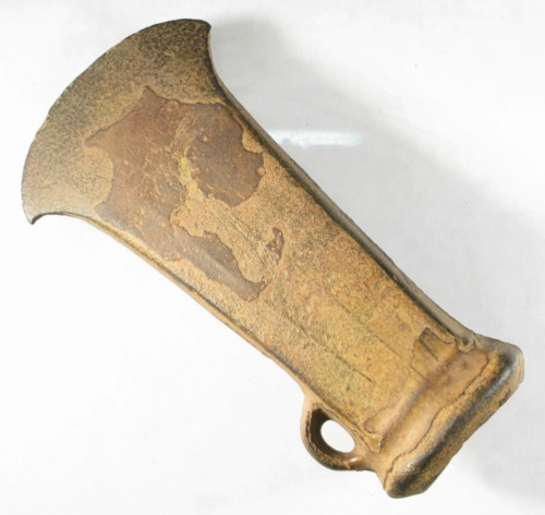 A complete Late Bronze Age socketed axehead of the type recovered at Blyth Bridge,