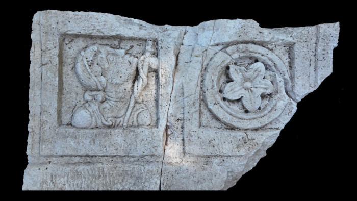 Carved figural and floral coffers recovered from the Heracles Gate