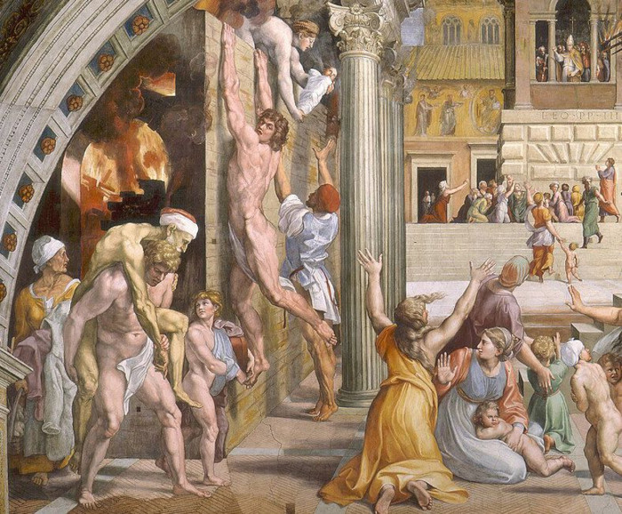 Detail of Raphael's "The Fire in the Borgo" (1514)