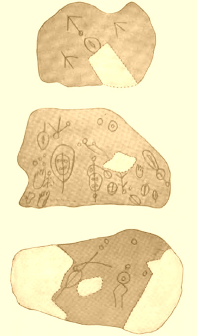 Sketches of Track Rock by James Mooney. 