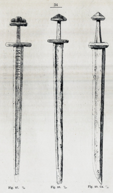 Plate 34 from Ingvald Undset's 1878 study of Norwegian antiquities