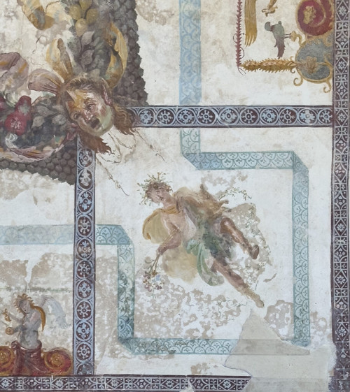 Detail of the restored ceiling fresco.