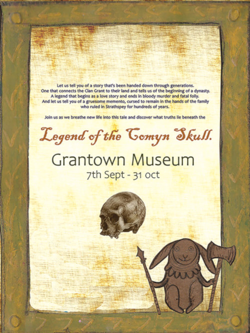 Exhibition poster for The Legend of the Highland Skull.