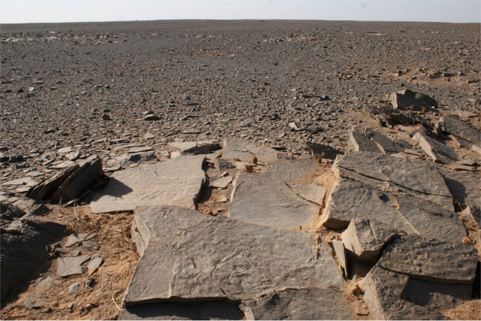 Engraved slab from the Sluguilla Lawash rock-art complex near the monument