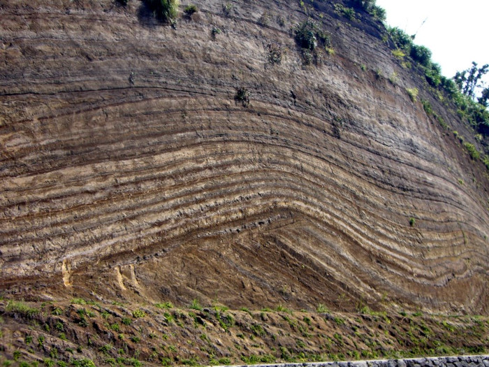 Volcanic ash-fall layers at Izu Oshima, Japan